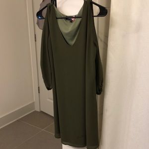 Shifting Dears Olive Green Long Sleeve Dress